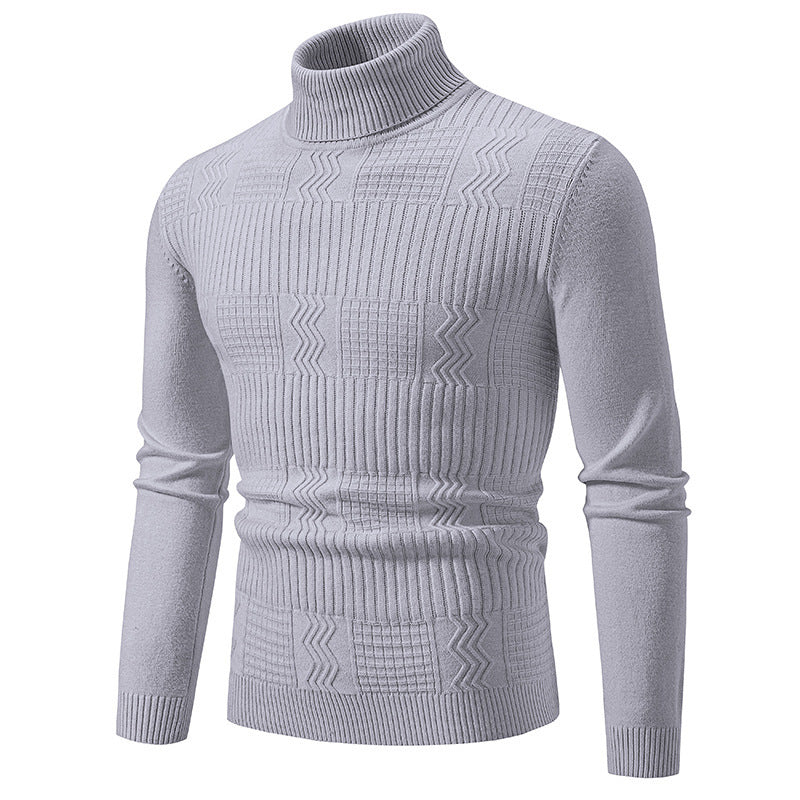 Herrer rullekrave sweater med strukturelt design Stilla