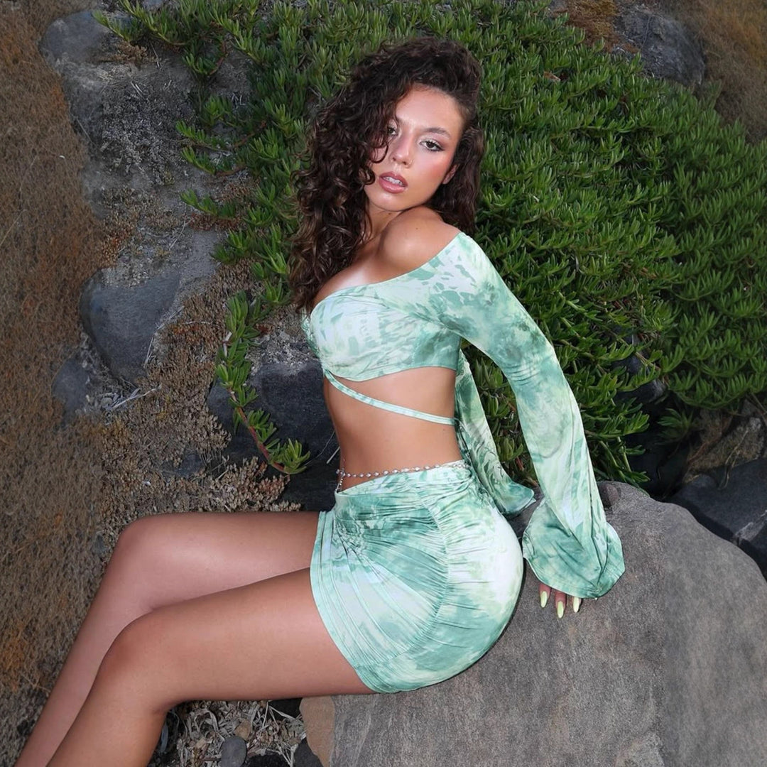 Dame Raffineret Minikjole med Off-Shoulder Design og Rynkning Skovae