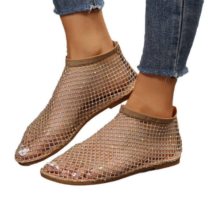 Dame mode Mesh-Slippers med glimmer-applikationer Stilla