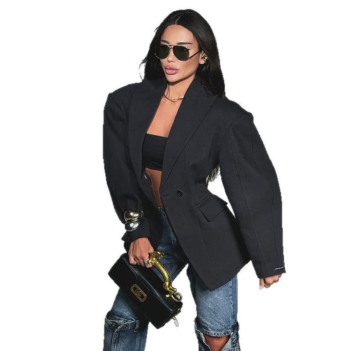Dame Oversized Blazer med voluminøse ærmer Stilla