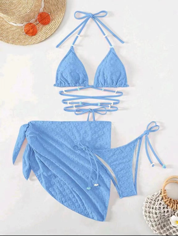 Dame Bikini-sæt med legende indpakningsskørt og moderigtigt design Stilla