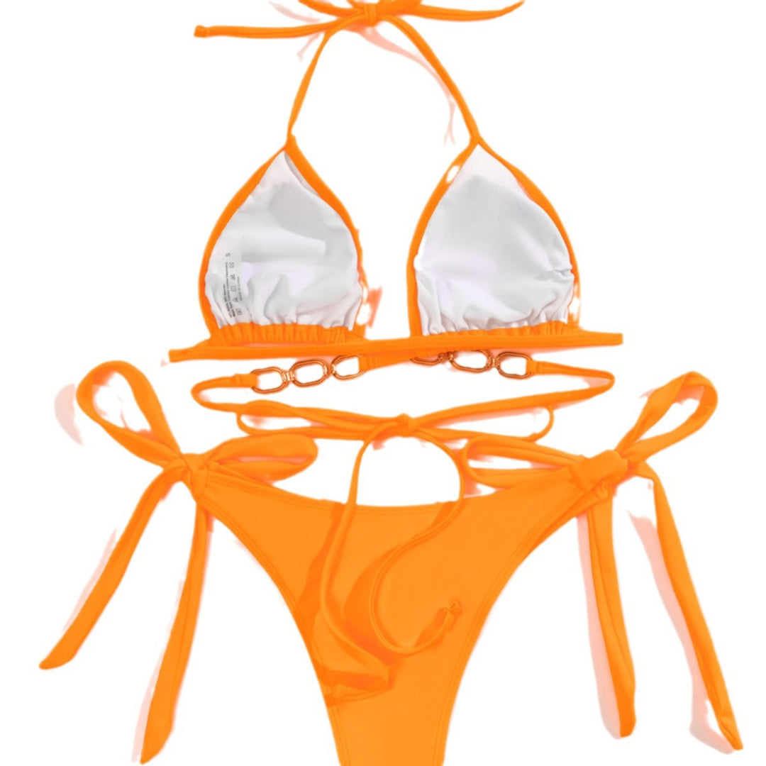 Damer Triangle-Bikini med kædeudsmykning Skovae
