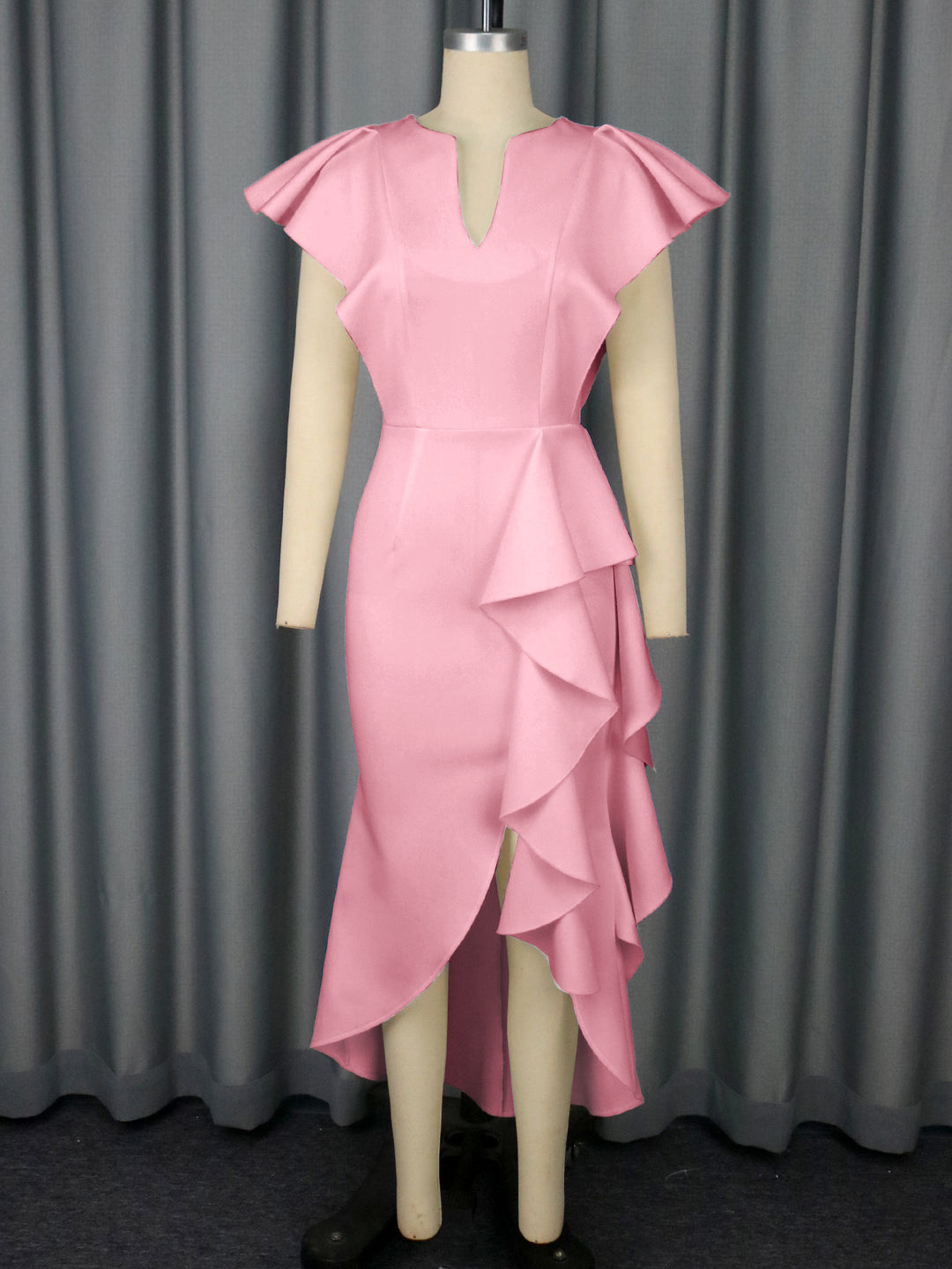 Dame Elegant wrap dress with voluminous drapings Skovae