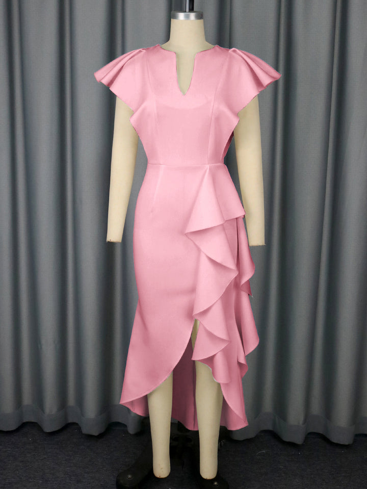 Dame Elegant wrap dress with voluminous drapings Skovae