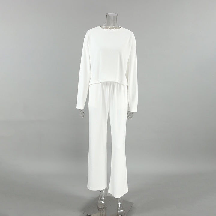Dame afslappet pyjamas-sæt med oversized T-shirt og brede bukser Stilla