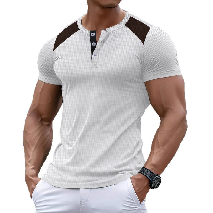 Herrer fritids Henley-shirt med mesh-detaljer Stilla