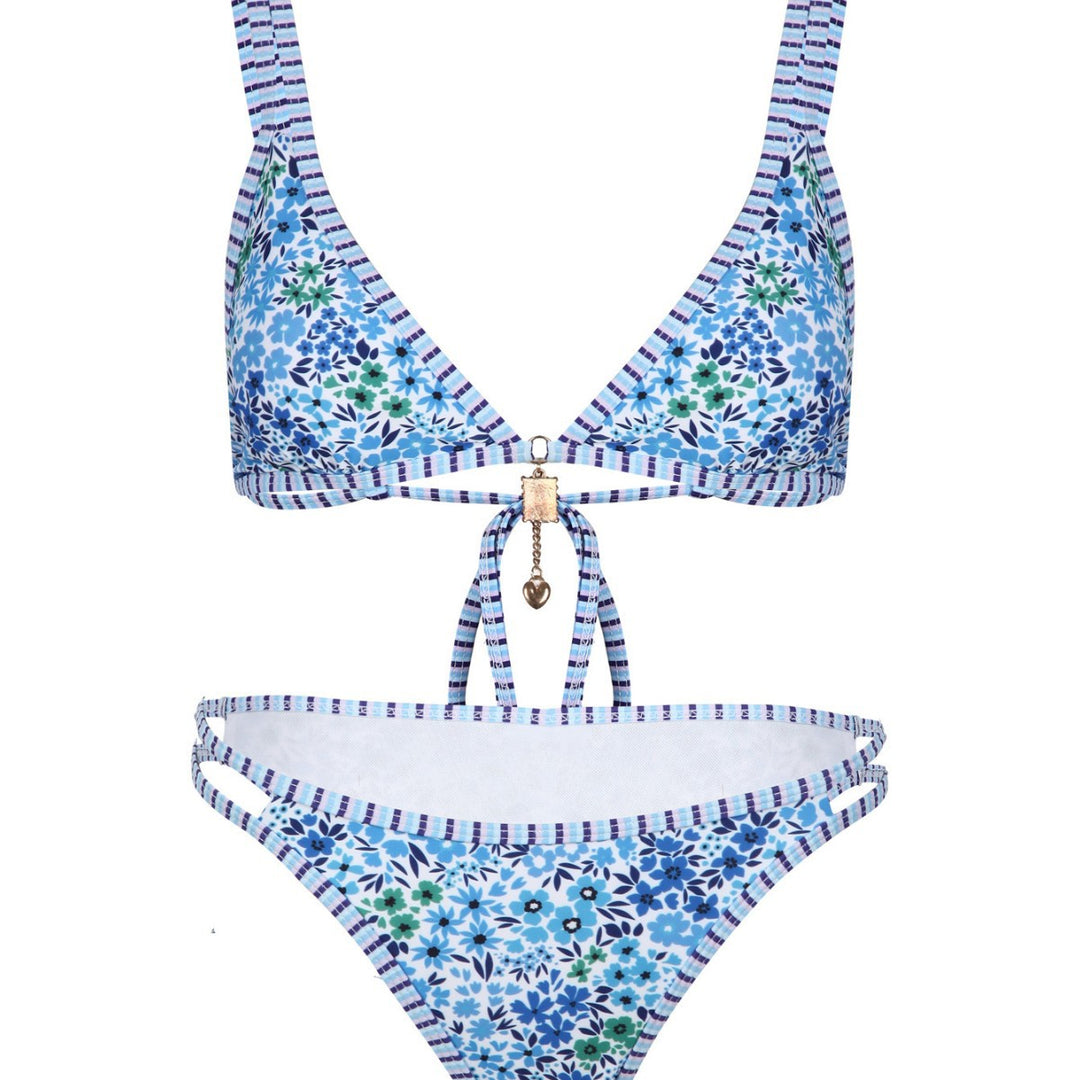 Dame bikini-sæt med blomster mønster og justerbare stropper Skovae