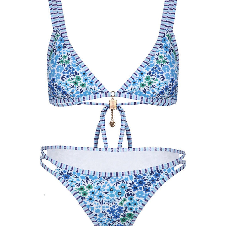 Dame bikini-sæt med blomster mønster og justerbare stropper Skovae