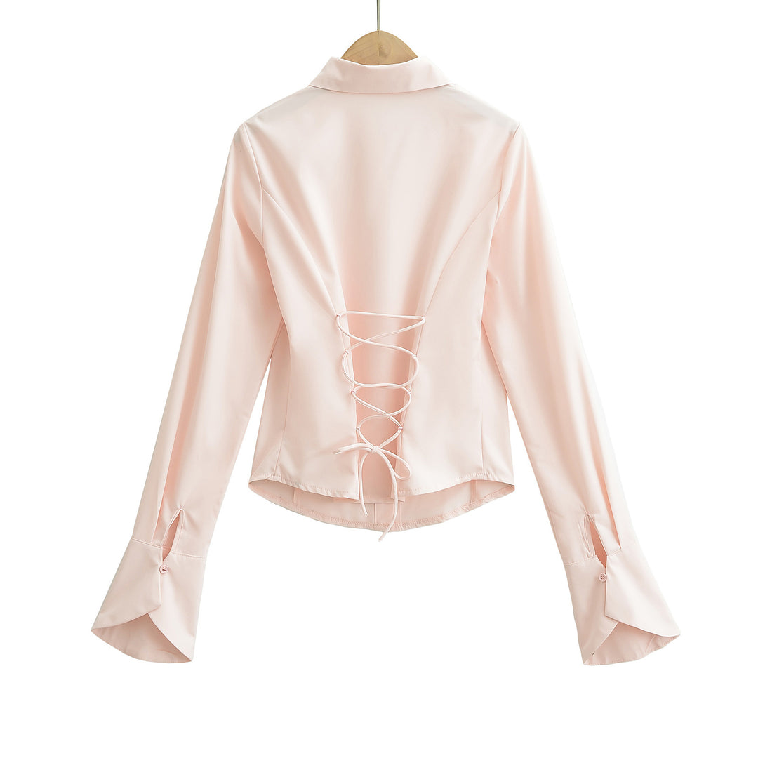 Damer skjorte med elegante klokkeærmer og komfortabel pasform Stilla
