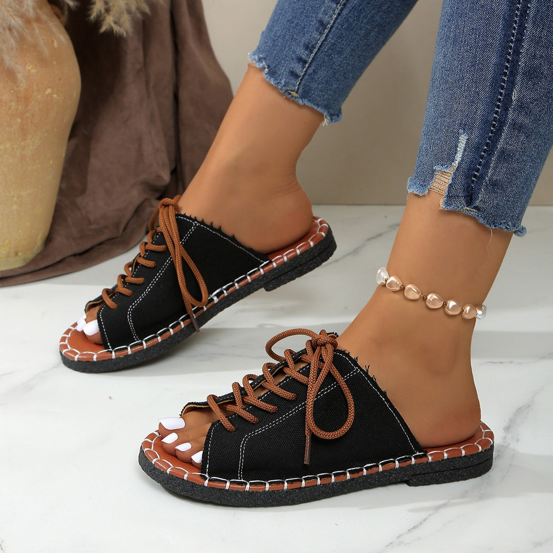 Dame Sporty Snør-sandaler med åben tå og skridsikre såler Stilla