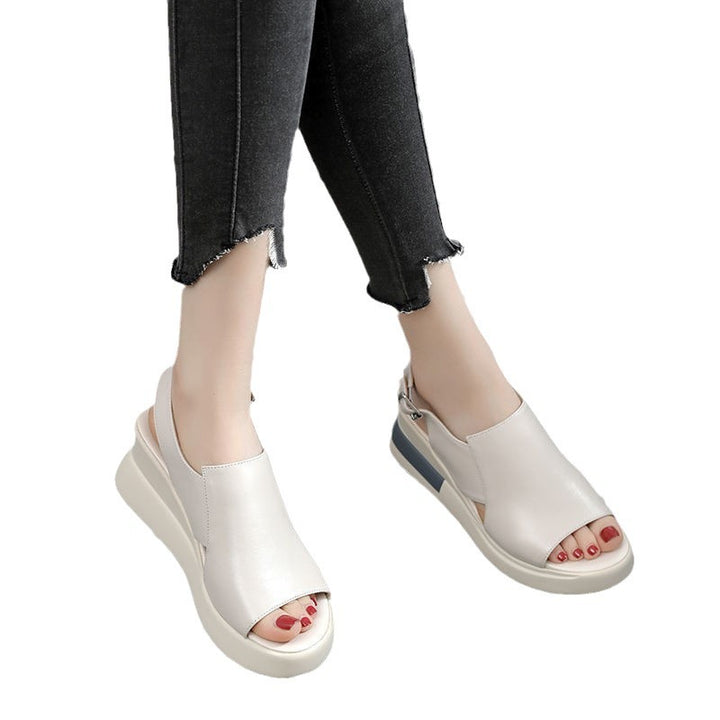 Dame mode plateau-sandaler med justerbar rem Stilla