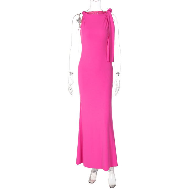 Dame Elegant Maxikjole med asymmetrisk detalje og flydende snit Stilla