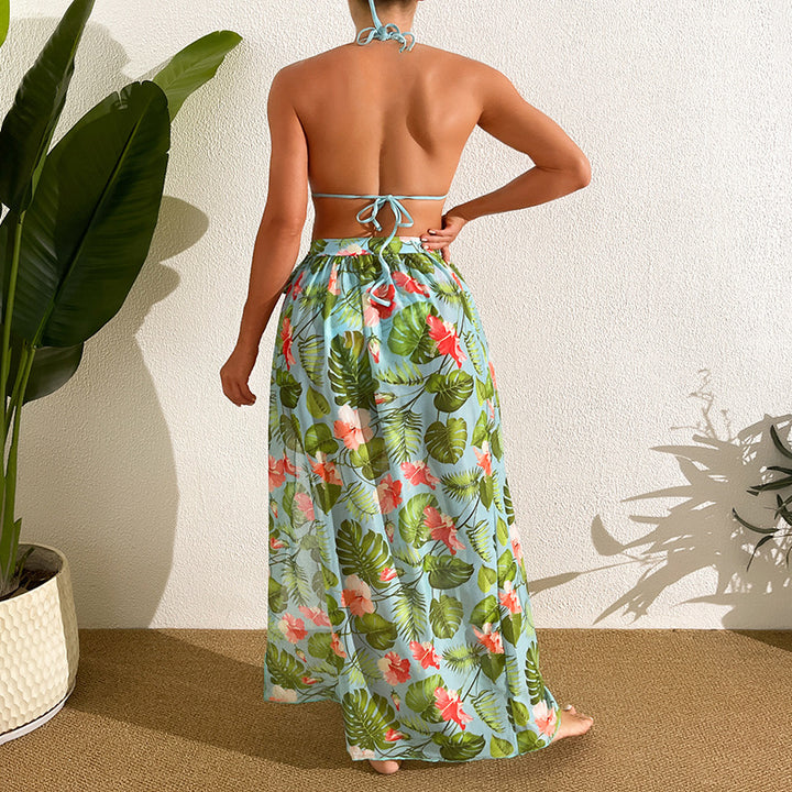 Dame Bikini-sæt med blomstret maxi-nederdel Skovae