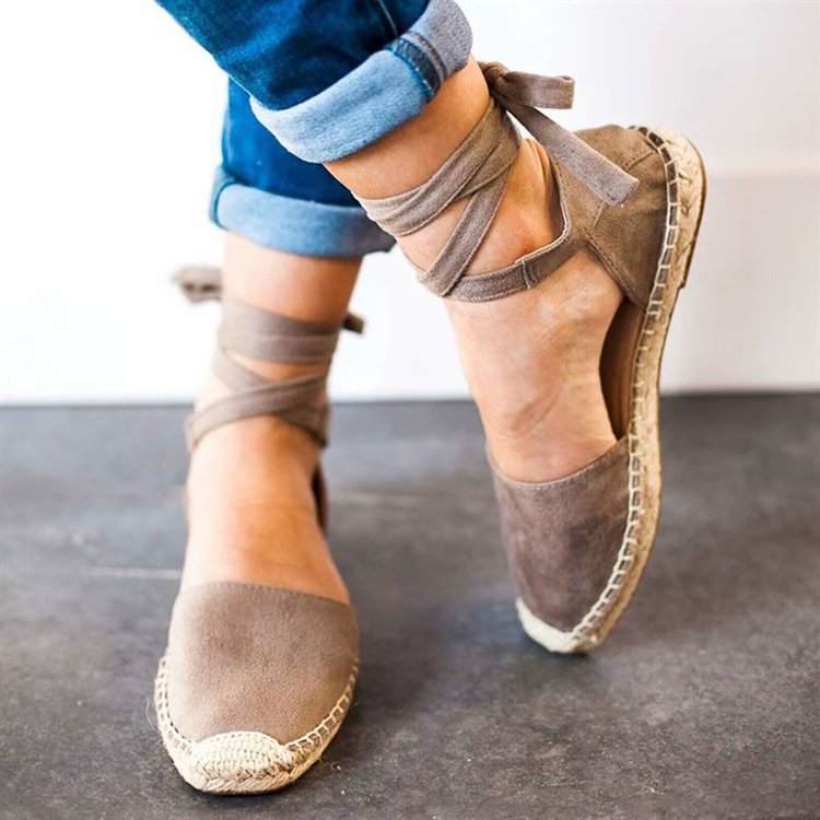 Dame Espadrilles med trendy bindebælte og behagelig sål Stilla