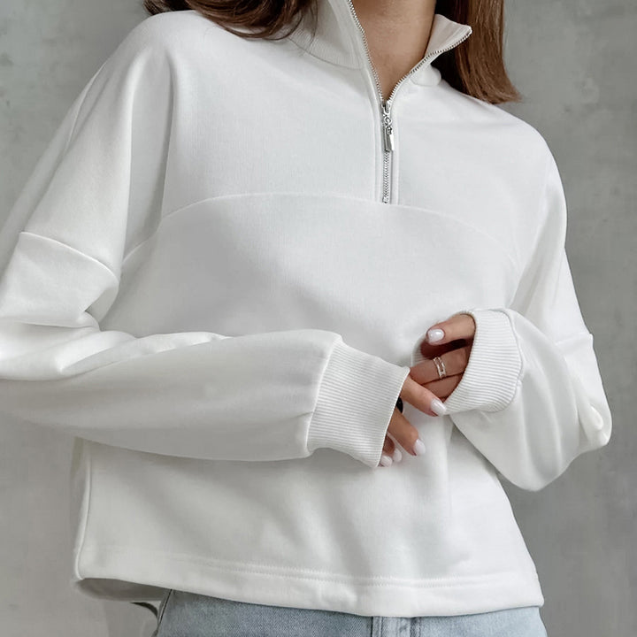 Damer Sporty Sweatshirt med lynlås Stilla