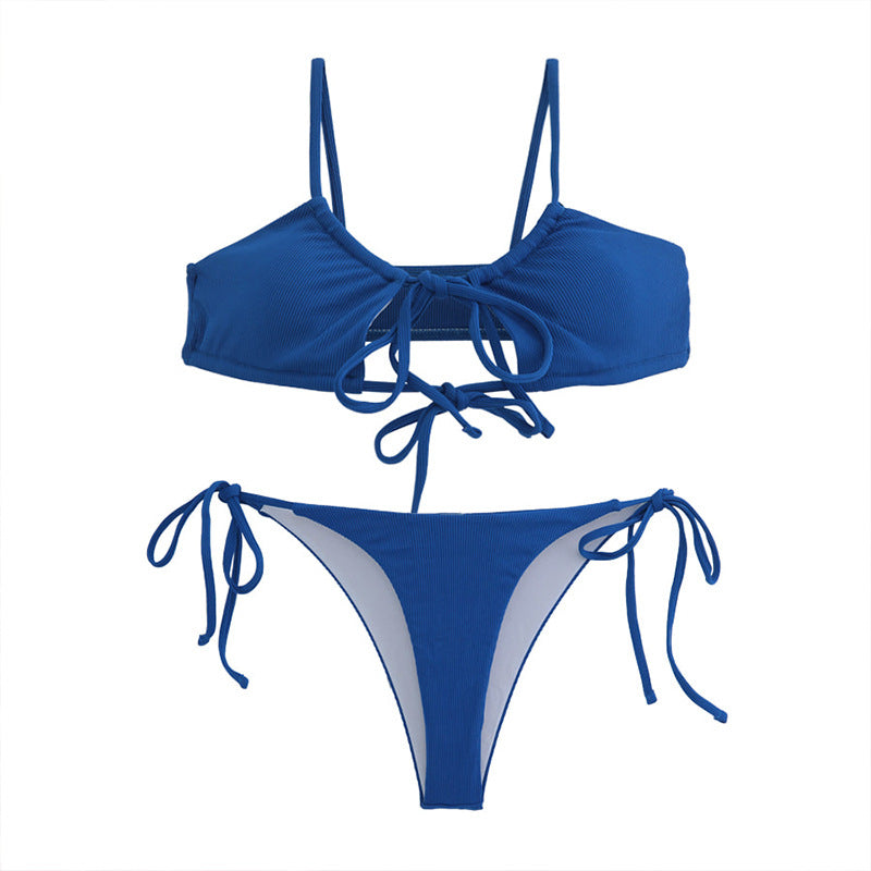 Dame bikini-sæt med justerbare bånd og raffineret knude Stilla