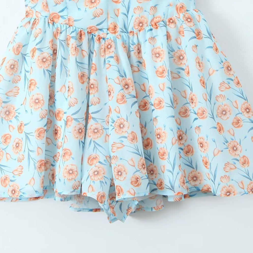 Dame Playsuit med blomsterprint og justerbare stropper Stilla