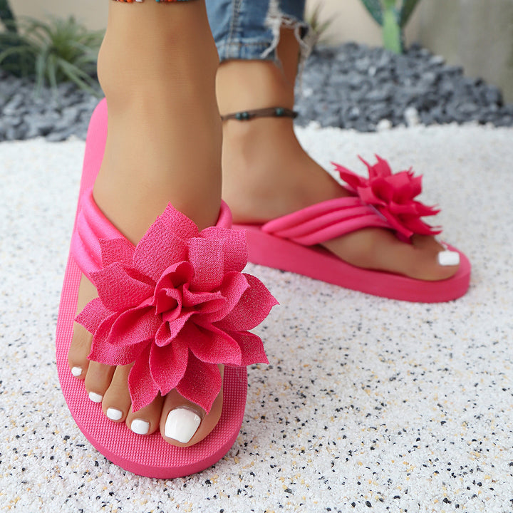 Dame Elegant Tåsplit Sandaler med blomstret design Stilla