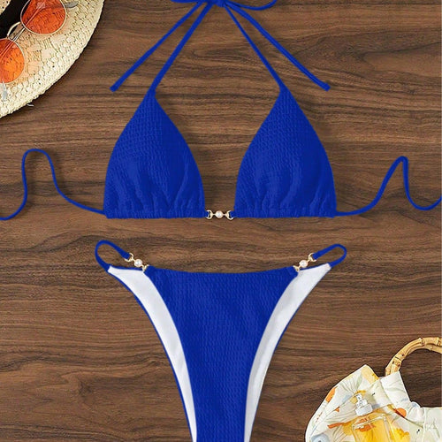 Dame triangel-bikini med moderne snøre detaljer og elegante accenter Skovae