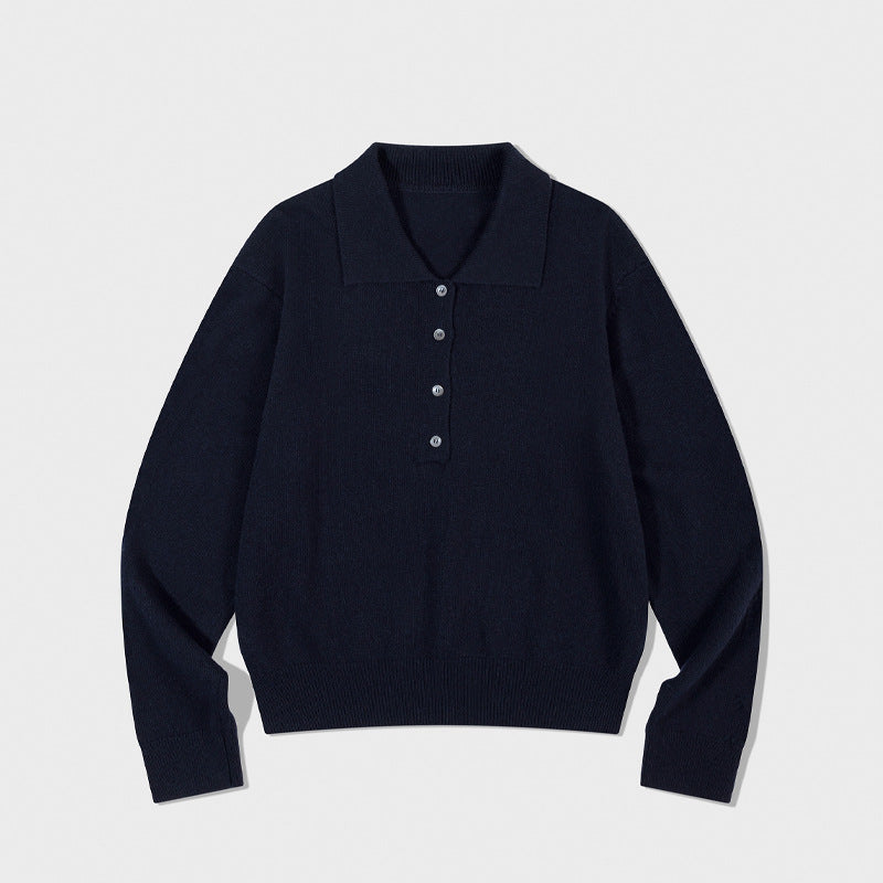 Dame Luksuriøs komfortabel Pullover med knapliste Stilla