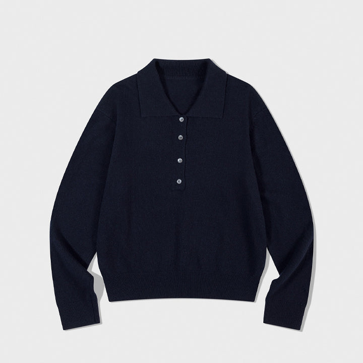 Dame Luksuriøs komfortabel Pullover med knapliste Stilla