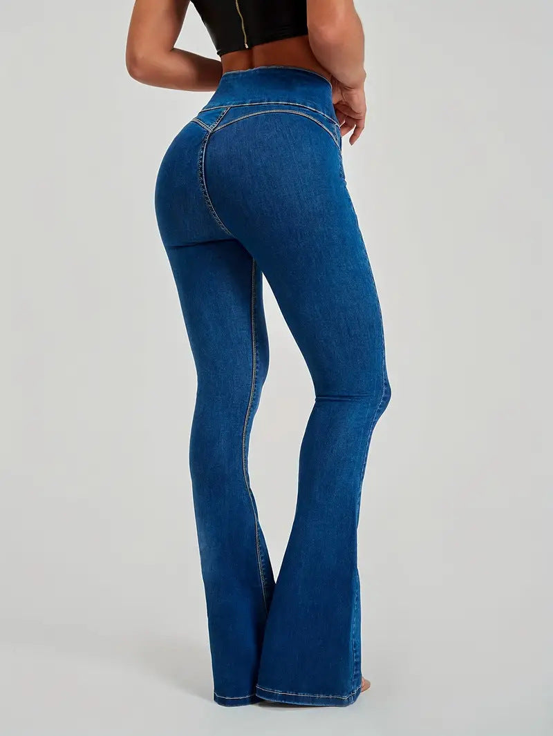 Dame Høj Taljeret Flared Jeans Stilla