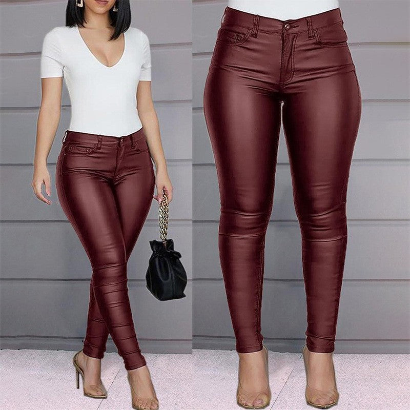 Dame figurtilpassede jeans med højglans-finish Stilla