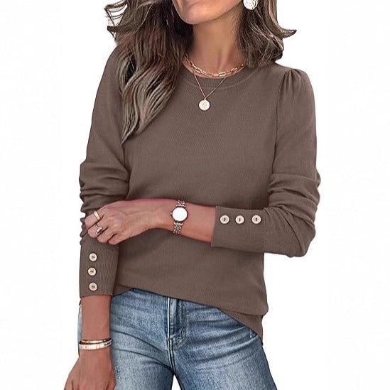 Kvinders afslappede sweater med knapdetaljer Stilla