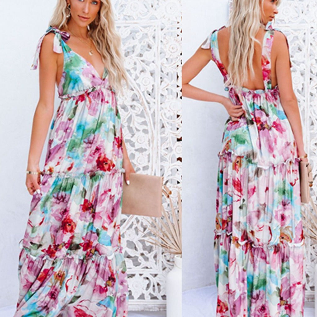 Femme Floral Gennemsigtig Maxi Kjole Stilla