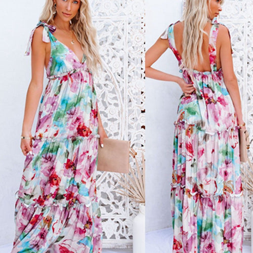 Femme Floral Gennemsigtig Maxi Kjole Stilla