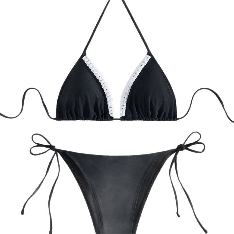 Dame Triangel-Bikini med kontrasterende Flæser Stilla
