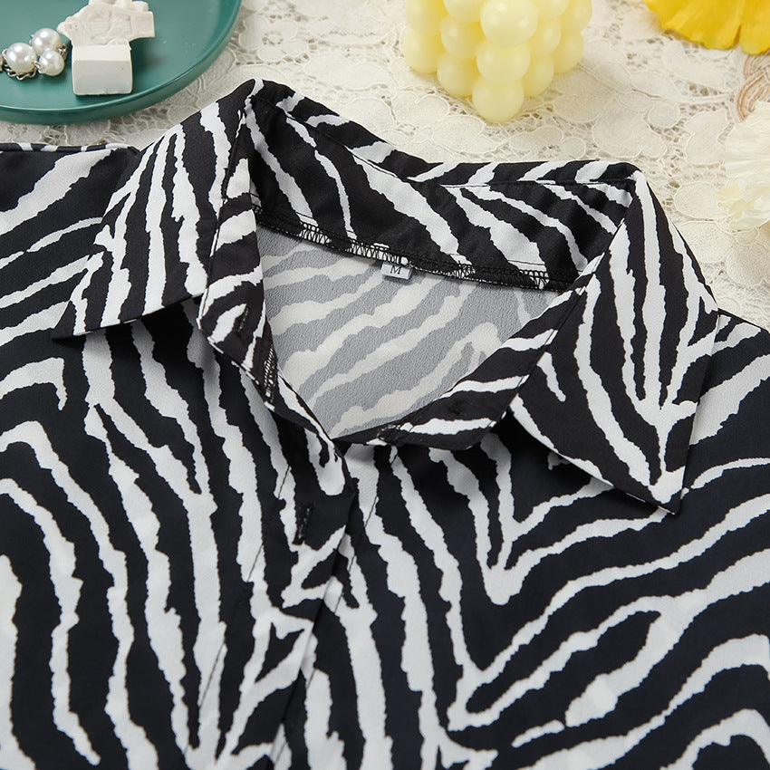Dame elegant og behagelig sæt med zebra-design Stilla