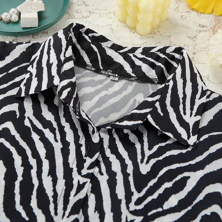 Dame elegant og behagelig sæt med zebra-design Stilla
