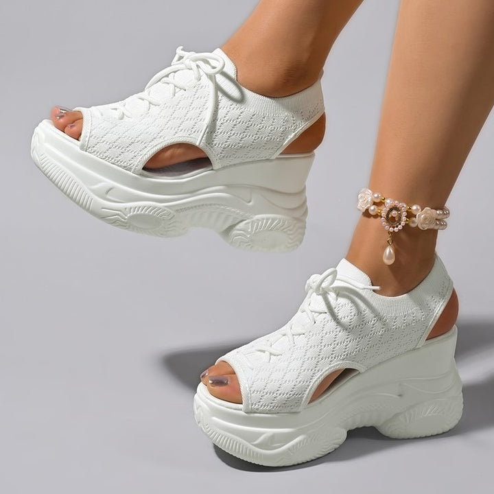Dame Sporty Plateau Sandaler med åndbart overmateriale Stilla