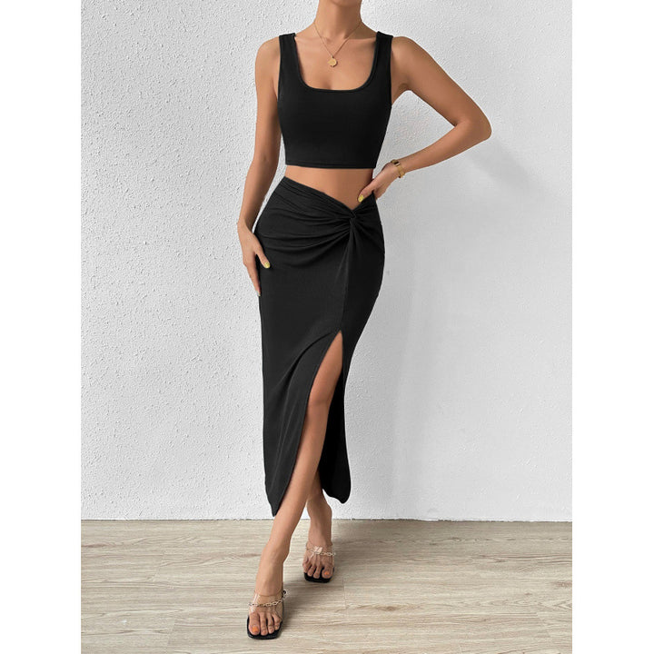 Damer Elegant Maxi Kjole med sidelukning og afslappet vippedesign Skovae