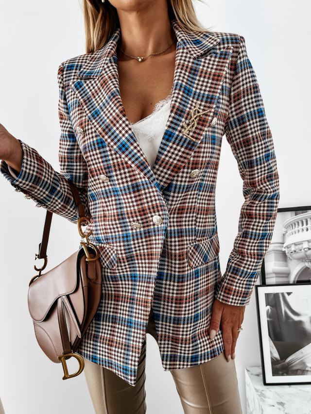 Damernes ternede mønster blazer med elegante detaljer Stilla