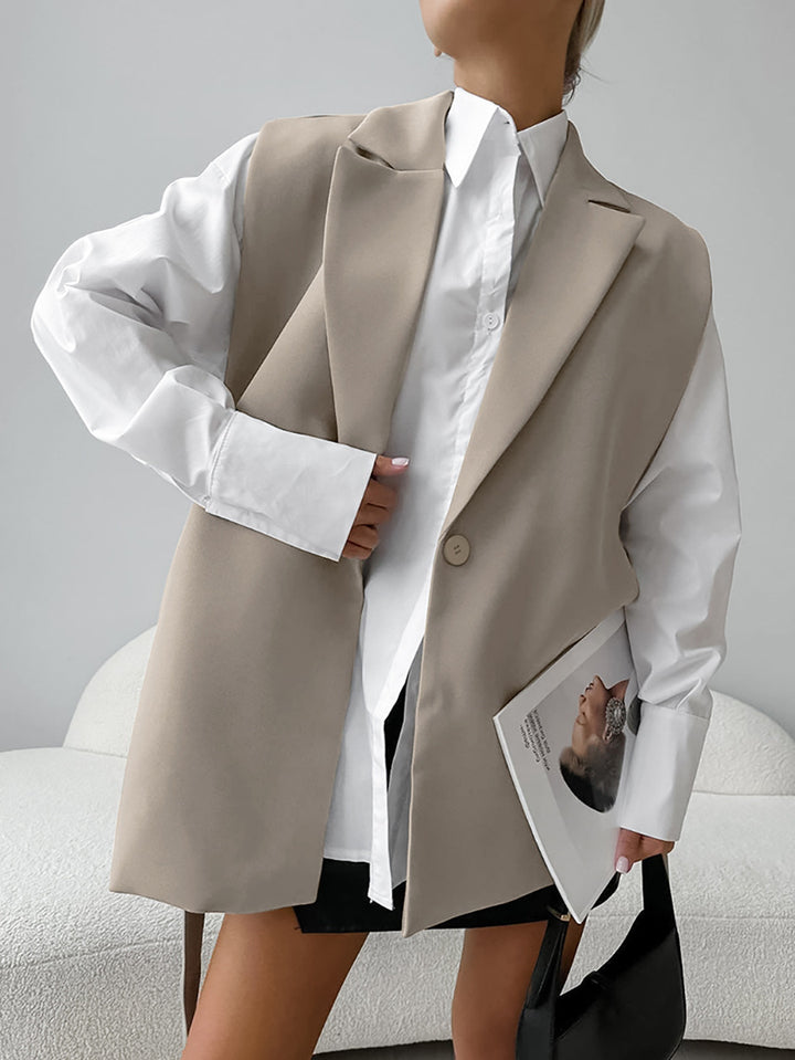 Dame moderne Long-Blazer-Vest med trendy snit Stilla