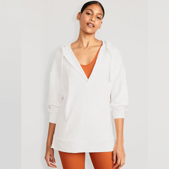 Dame Oversized Hoodie med afslappet stil og V-hals Stilla