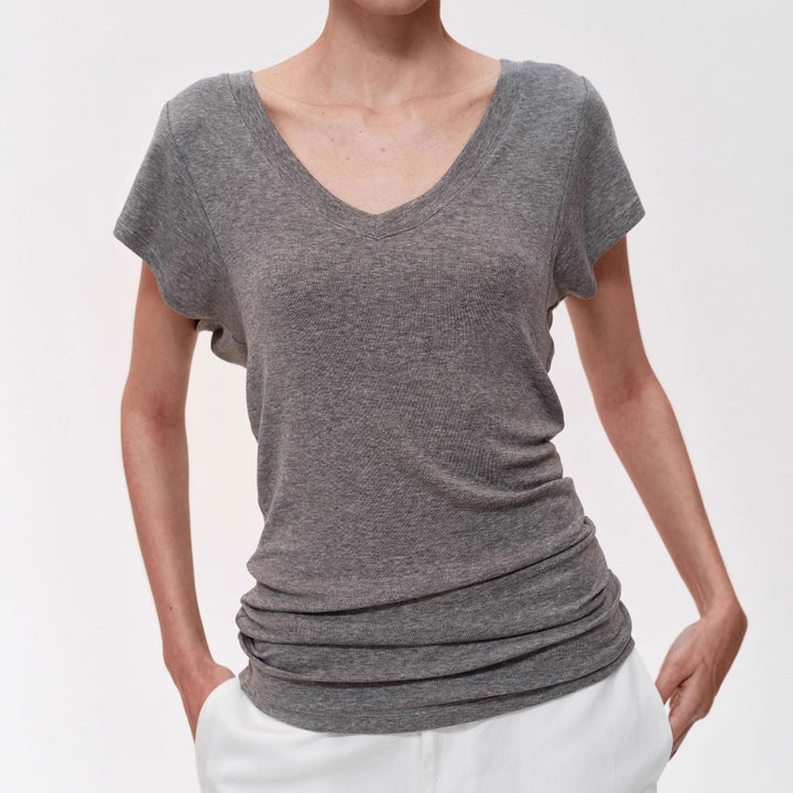 Dame V-Hals T-Shirt med afslappet pasform Stilla