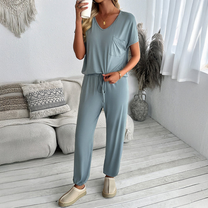 Dame Casual Jumpsuit med lomme og elastisk bånd Stilla