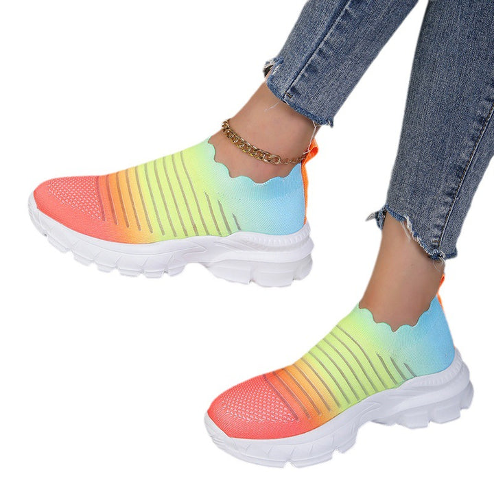Dame Sporty Slip-On Sneakers med innovativ farvegradient Stilla