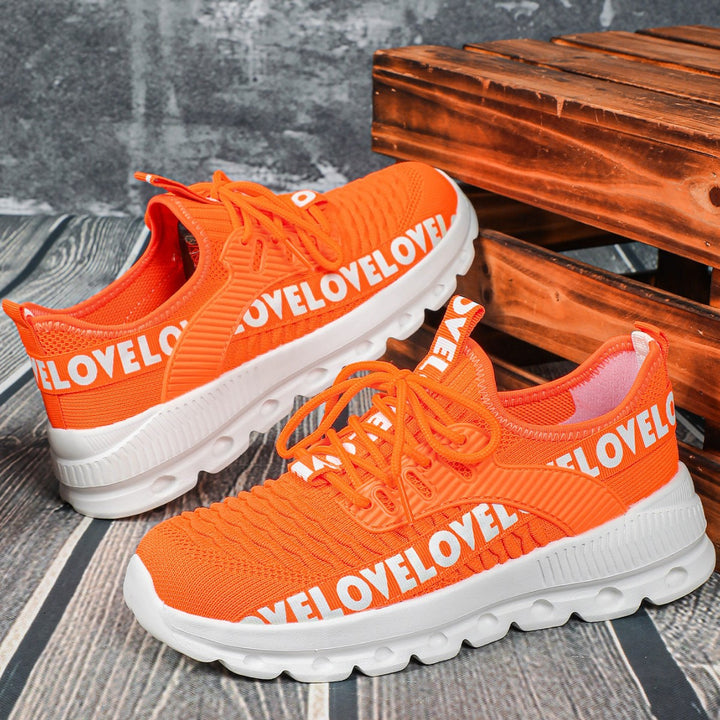 Dame Åndbare Løbesneakers med fleksibel sål og fashionable skrift Stilla