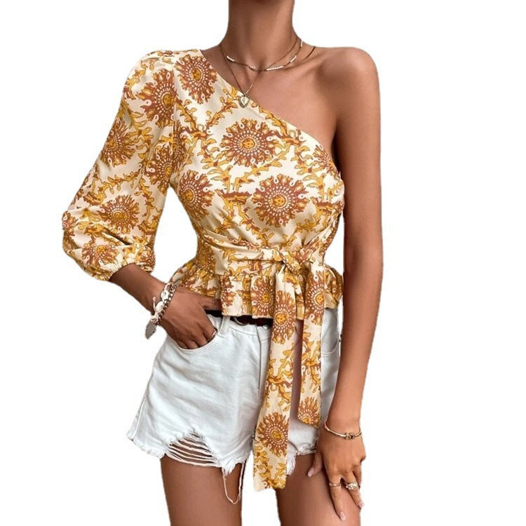 Dame One-Shoulder Peplum Top Stilla
