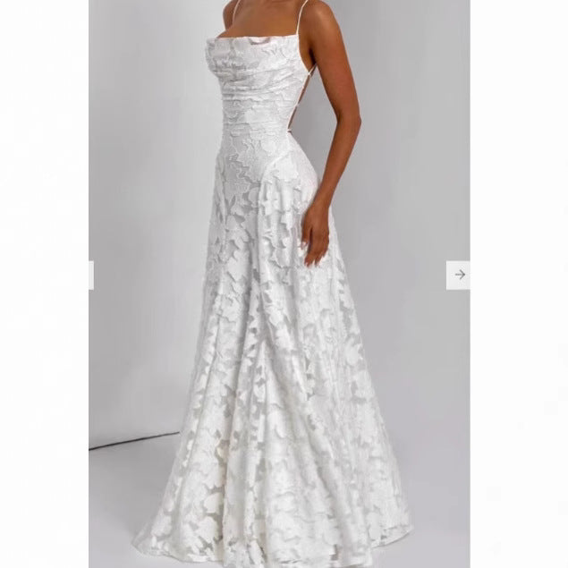 Femme Elegante Spids A-Linje Aftenkjole Stilla
