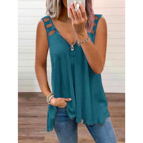 Dame Trendy Zip-Up Tanktop Stilla