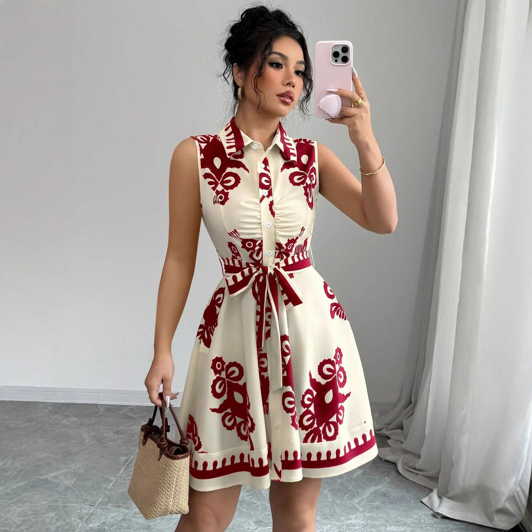 Dame sommerkjole i vintage-stil med blomstermønster Stilla