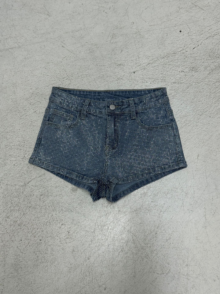 Dame Jeans shorts med glimmer accenter Skovae