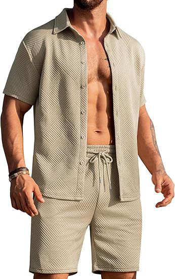 Herrer moderne shorts og top sæt med struktureret design Stilla