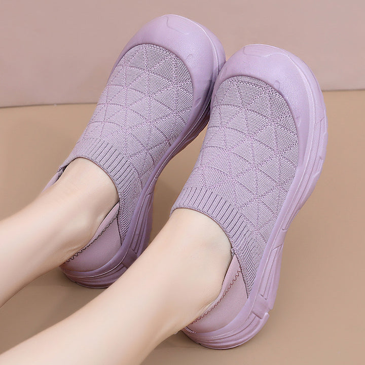 Dame Slip-On Fritidssko med elastisk strikdesign og støddæmpende sål Stilla