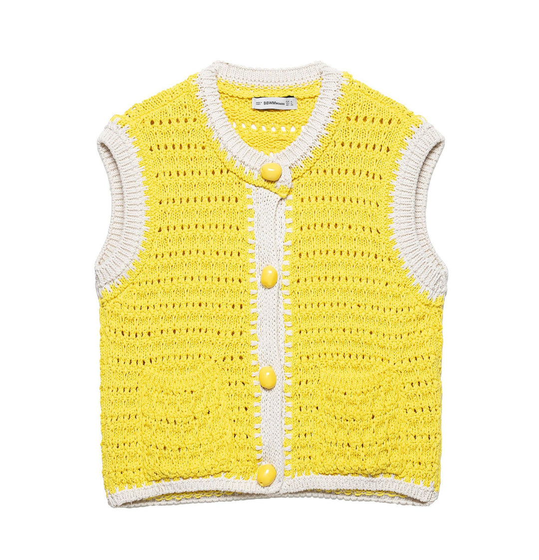 Dame hæklet strikk cardigan vest Stilla
